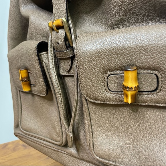 EUC Gucci Bamboo Leather Large Backpack with COA - Picture 4 of 14